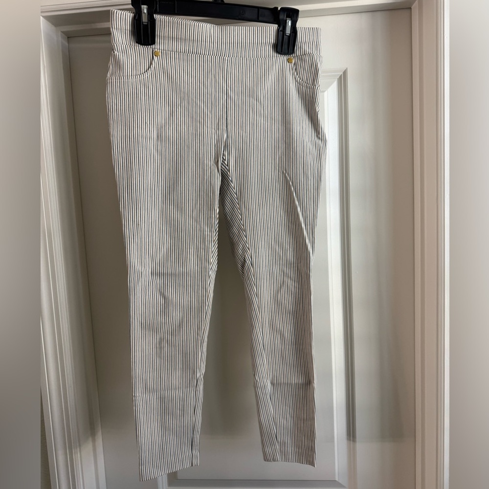 Striped Ankle-Length Women's Work Pants
